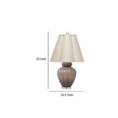 Aggy Accent Table Lamp, Linen Shade, Glass Base