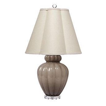 Aggy Accent Table Lamp, Linen Shade, Glass Base