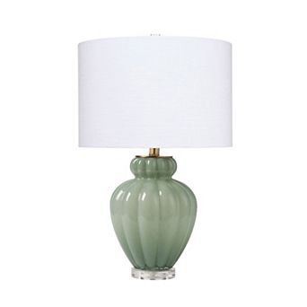 Aggy Accent Table Lamp, Linen Shade, Glass Base
