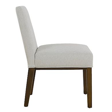 Jan Dining Chair with Espresso Wood Legs, Classic Gray Woven Fabric
