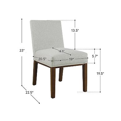 Jan Dining Chair with Espresso Wood Legs, Classic Gray Woven Fabric