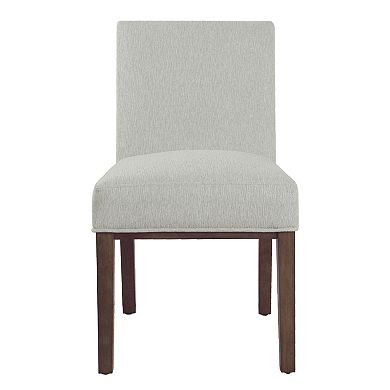 Jan Dining Chair with Espresso Wood Legs, Classic Gray Woven Fabric