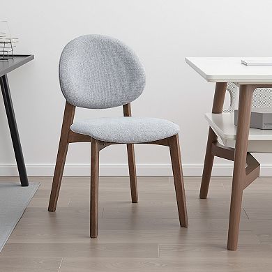 Hamza Side Dining Chair Set of 2, Linen, Rubberwood