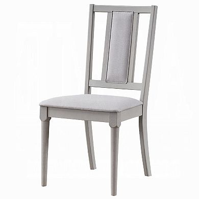 Mori Dining Side Chair Set of 2, Cutout Back, Linen Seat, Natural Gray