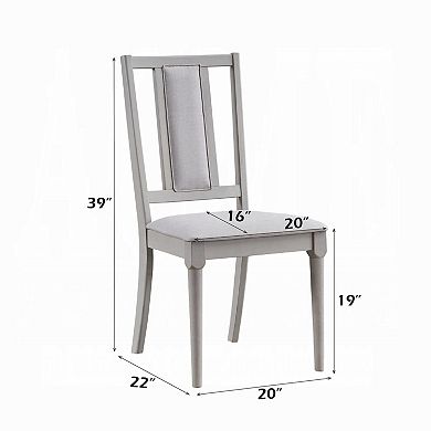Mori Dining Side Chair Set of 2, Cutout Back, Linen Seat, Natural Gray