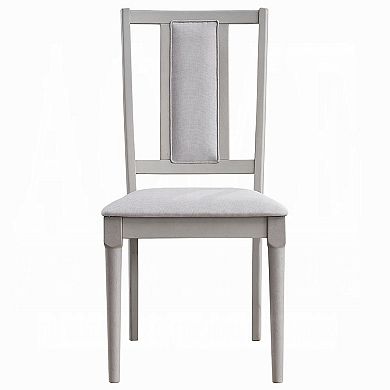 Mori Dining Side Chair Set of 2, Cutout Back, Linen Seat, Natural Gray