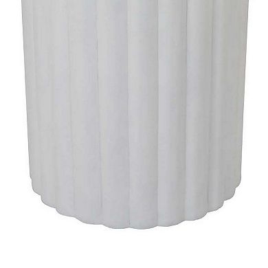 Accent Plant Stand Table, 21 Inch White Resin, Spacious Round Top