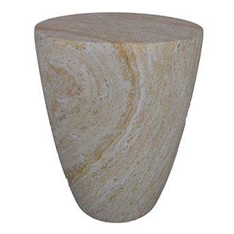 Archi Plant Stand Table, Tapered Marbled White Resin Base 18 Inch
