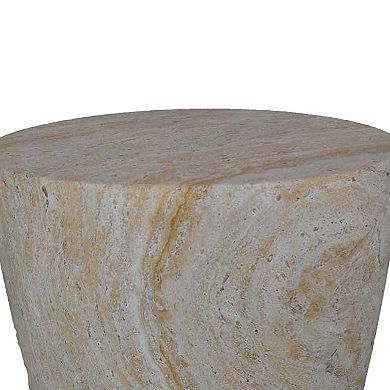 Archi Plant Stand Table, Tapered Marbled White Resin Base 18 Inch