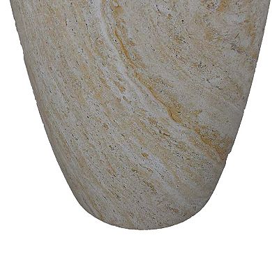 Archi Plant Stand Table, Tapered Marbled White Resin Base 18 Inch