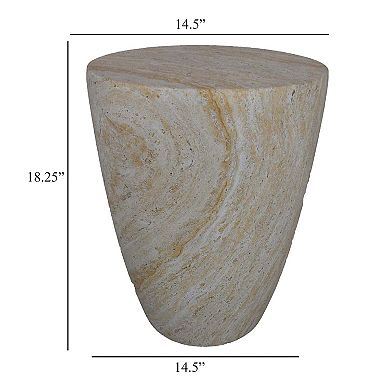Archi Plant Stand Table, Tapered Marbled White Resin Base 18 Inch