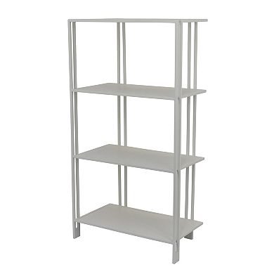 Plant Display Stand, White Metal, 4 Shelves, Modern Style, 38 Inch