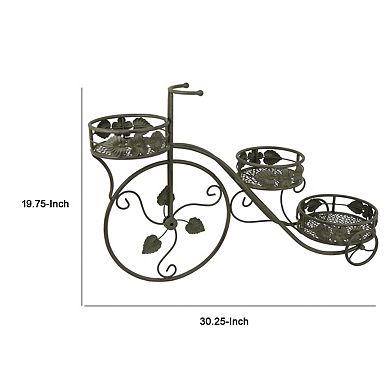 Covey Accent Plant Stand Tricycle, Round Pots, Metal