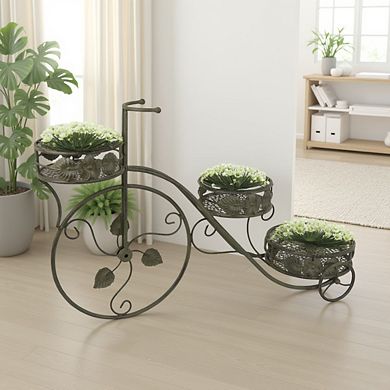 Covey Accent Plant Stand Tricycle, Round Pots, Metal