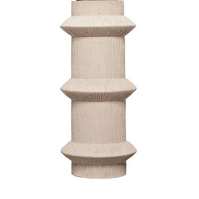 Disy Accent Table Lamp, Linen, Turned Sculptural Polyresin 30 Inch