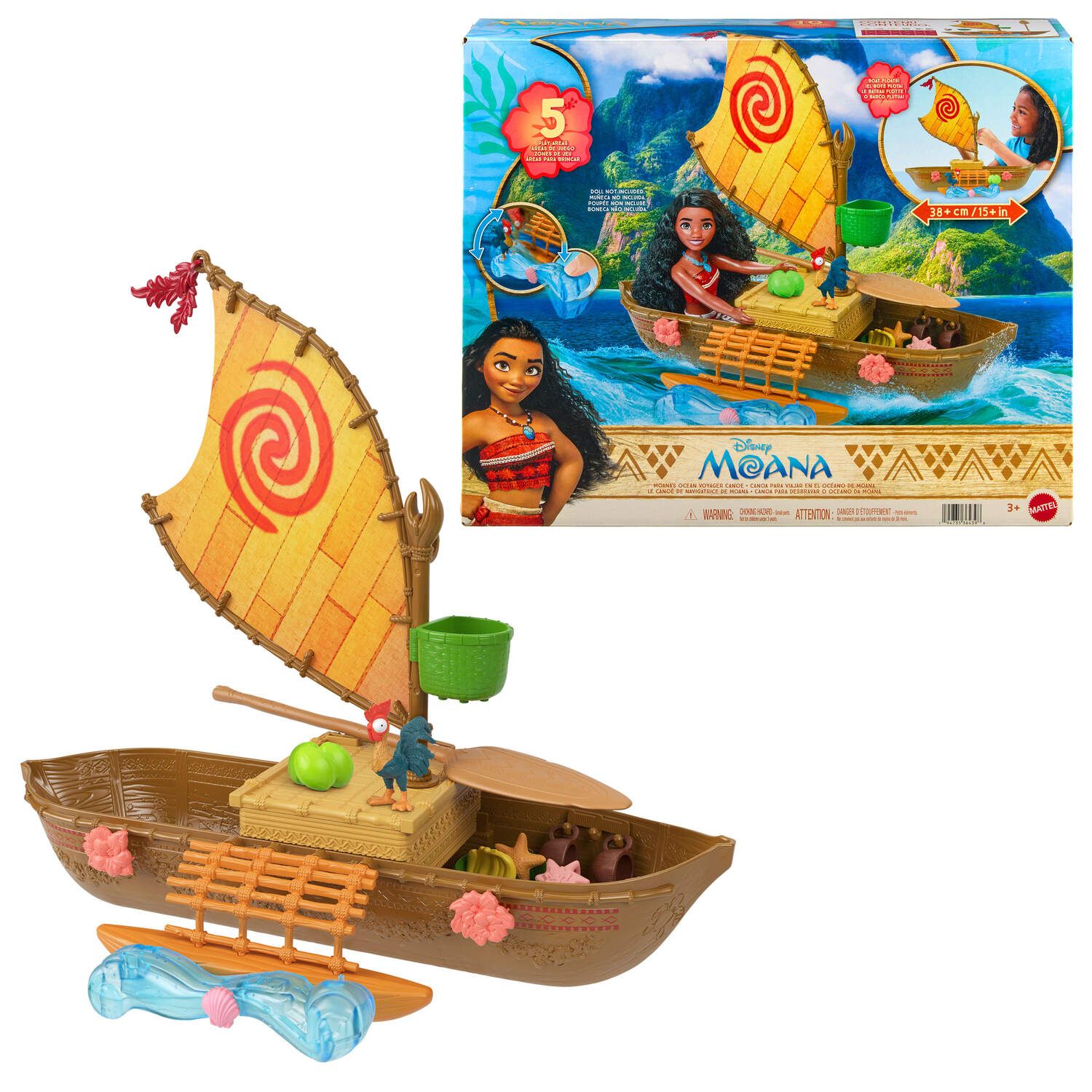 Детские куклы Disney's Moana Floating Ocean Voyager Canoe Playset with 9 Accessories