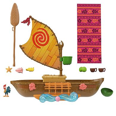 Disney's Moana Floating Ocean Voyager Canoe Playset with 9 Accessories