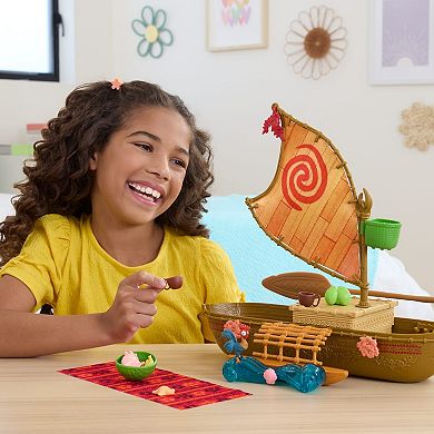Disney's Moana Floating Ocean Voyager Canoe Playset with 9 Accessories