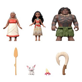 Disney Princess Moana Character Set with 3 Dolls & 2 Animal Friends