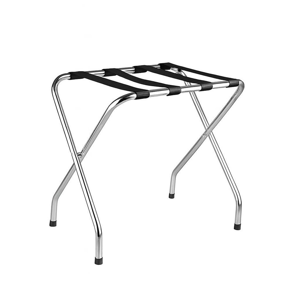 Foldable Luggage Rack Single Tier Chrome, Pack of 1, Heavy Duty Metal ...
