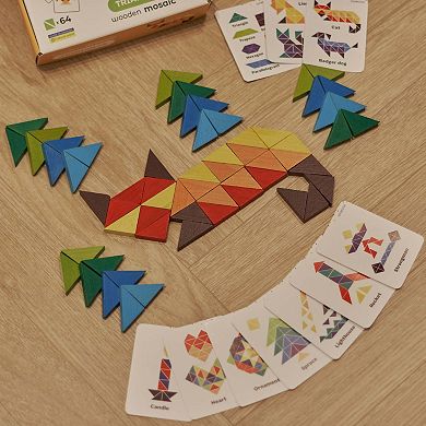 Igroteco Wooden Wooden Mosaic Triangles 64 pcs