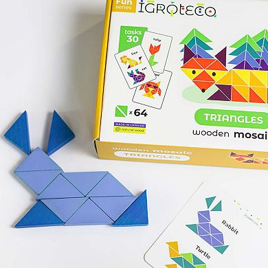 Igroteco Wooden Wooden Mosaic Triangles 64 pcs