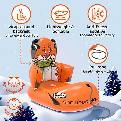Wham-O Snowboogie 33" Inflatable Winter Snow Sled Cold-Resistant with Tow Rope for Kids Boys Girls