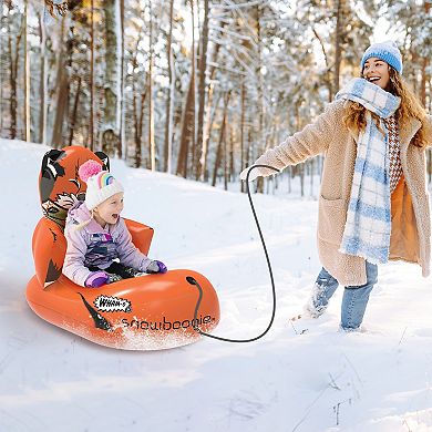 Wham-O Snowboogie 33" Inflatable Winter Snow Sled Cold-Resistant with Tow Rope for Kids Boys Girls