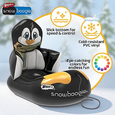 Wham-O Snowboogie 33" Inflatable Winter Snow Sled Cold-Resistant with Tow Rope for Kids Boys Girls