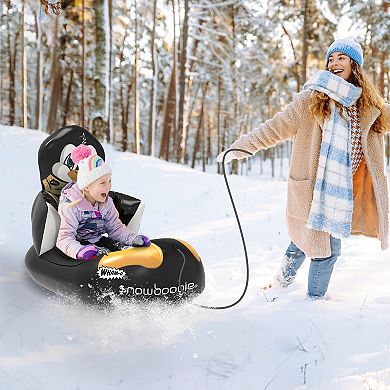 Wham-O Snowboogie 33" Inflatable Winter Snow Sled Cold-Resistant with Tow Rope for Kids Boys Girls