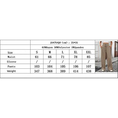 Womens Ribbed Wide Leg Lounge Pants with Pockets Casual Loose Soft Knit Pajama Pants with Drawstring