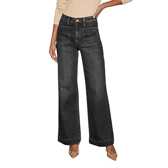 Womens Wide Leg Jeans High Waisted Straight Leg Stretchy Vitange Y2K Loose Denim Pants with Pockets