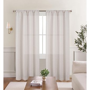 Laura Ashley Mosley 2-Pack Metallic Window Curtain Panels