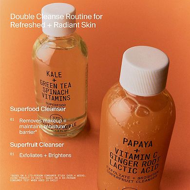 Radiate Brightness with Superfood + Superfruit Cleanser Duo Brightening Skincare Gift Set