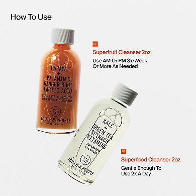 Radiate Brightness with Superfood + Superfruit Cleanser Duo Brightening Skincare Gift Set