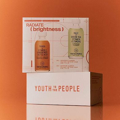 Radiate Brightness with Superfood + Superfruit Cleanser Duo Brightening Skincare Gift Set