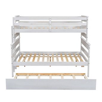Whisen Wood Twin over Full Bunk Bed with Twin Size Trundle