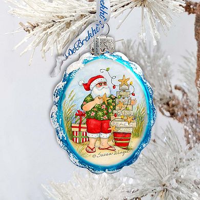 Santa with Christmas Tree Mercury Glass Ornaments by Susan Winget