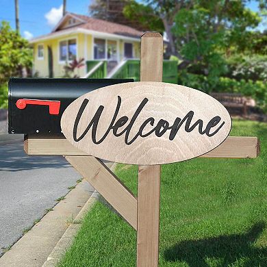 Handcrafted Wooden Welcome Sign - 17"x8"