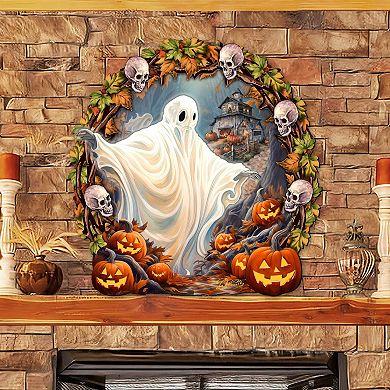 Halloween Ghost Wreath Door Hanger Door Decor by G. Debrekht