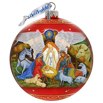 Limited Edition, Oversized Guarding Light Iconic Nativity Ball Glass Ornament