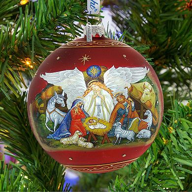 Limited Edition, Oversized Guarding Light Iconic Nativity Ball Glass Ornament