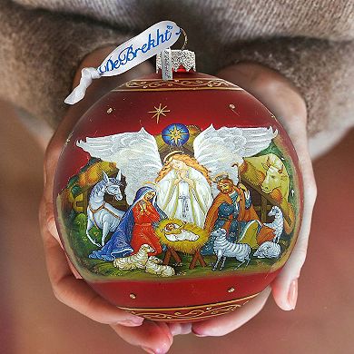 Limited Edition, Oversized Guarding Light Iconic Nativity Ball Glass Ornament