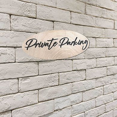 Private Parking Wooden Sign - 17"x8"