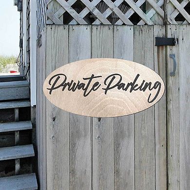 Private Parking Wooden Sign - 17"x8"