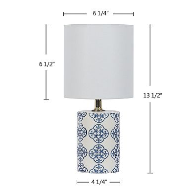 Ceramic Blue & White Accent Table Lamp