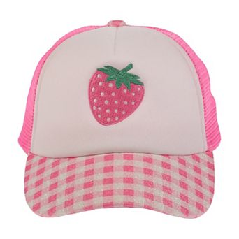 Girls Elli by Capelli Strawberry Gingham Foam Trucker Hat
