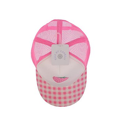 Girls Elli by Capelli Strawberry Gingham Foam Trucker Hat