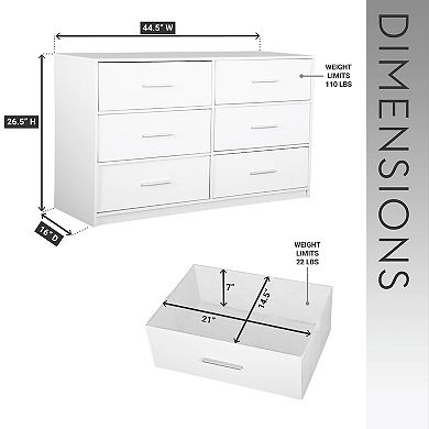 6-Drawer Dresser with Large Fabric Drawers