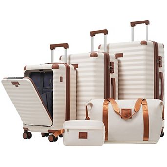 Luggage Sets 5 pc with USB Port, Spinner Wheels, Duffel Bag and Toiletry Bag